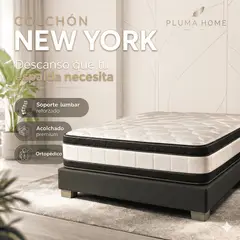 PLUMA HOME - Combo New York Soporte Lumbar + Basecama Dividida - Queen