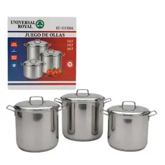 UNIVERSAL ROYAL - Juego De Ollas Soperas Bteria Grandes Acero 6pcs Universal R