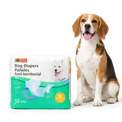 GENERICO - Pañal Para Perro Desechable Antiterritorial Talla M Por 12 Unidades