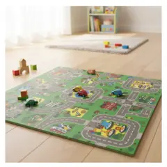 INFANTILES CAJUROMIX - Tapete Foamy Infantil Tipo Ciudad 9 Piezas Encajable