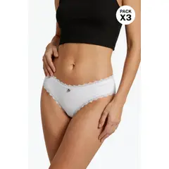 LILI PINK - Hipster en algodón en encaje paquete x3