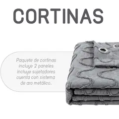 HOMETEX - ⁠CORTINA ONDAS GRIS