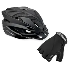 ON TRAIL - Casco Bicicleta + Guante Gel Ciclismo Mtb Ruta Patinaje