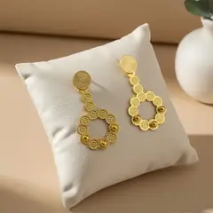 STAINLESS STEEL - Aretes Topos De Circulos En Acero Inoxidable Elegantes