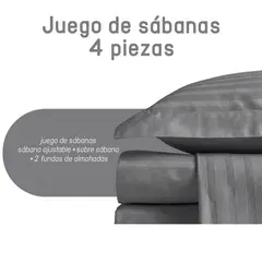 HOMETEX - SABANA SANTORINI GRIS SEMI DOBLE