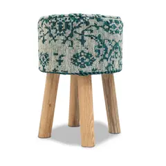 GENERICO - TABURETE DECOGHAR TURQUISE JACQUARD 0.30 X 0.40 M