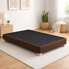 ACQUA MUEBLERIA - Base Cama Sencilla Marrón 190X100cm + Patas en Madera Pino