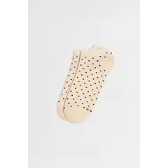 KOAJ - Medias kakis claras tobilleras con diseños de puntos Mujer