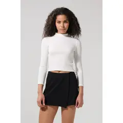 KOAJ - Camiseta unicolor con cuello alto y manga larga Mujer