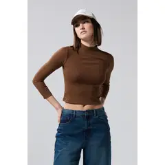 KOAJ - Camiseta unicolor con cuello alto y manga larga Mujer