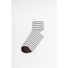 KOAJ - Medias cortas cremas con contraste y rayas Hombre