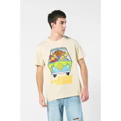 KOAJ - Camiseta kaki cuello redondo con estampado de Scooby-Do Hombre