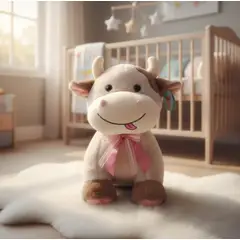 INFANTILES CAJUROMIX - Vaca De Peluche Suave Con Moño Regalo Ideal Grande