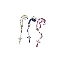 MAZUGI - Rosario de Colores Camándula Religiosa con Cruz Diseño