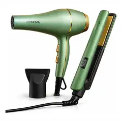 NOVA - Secador Mas Plancha Pelo Profesional Combo 2 En 1 Pronova