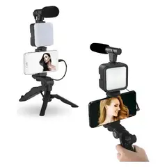 INNOVA - Kit De Vlogging Profesional 5 En 1 Rgb Audio Pro Y Luz Led