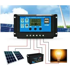 GENERICO - Regulador Solar PWM 10A 1224V con Puerto USB y Protección Cortocircuito