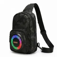 GENERICO - Morral Pechera Bolso Con Parlante Bluetooth Luces Led