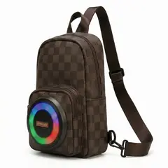 GENERICO - Morral Pechera Bolso Con Parlante Bluetooth Luces Led
