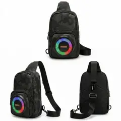 GENERICO - Morral Pechera Bolso Con Parlante Bluetooth Luces Led
