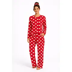 EMPIJAMADAS - Pijama Mujer Pantalon Largo con Bolsillos y Camisa Manga Larga
