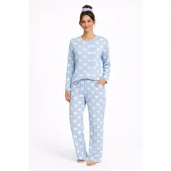 EMPIJAMADAS - Pijama Mujer Pantalon Largo con Bolsillos y Camisa Manga Larga