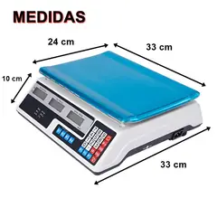GENERICO - Báscula Digital Comercial 40kg Precisión 2g Pantalla Led