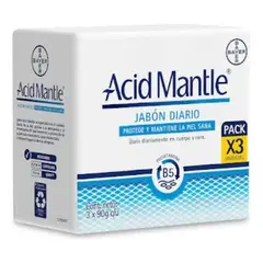 ACID MANTLE - Jabon Facial y Corporal X3 Limpieza Suave Manzanilla Y Provitamina B5