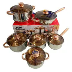 NIA - Juego Ollas Original 12 Piezas Acero Inoxidable