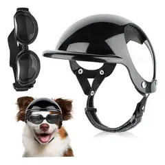 GENERICO - Casco Y Gafas De Sol Para Perro pequeño