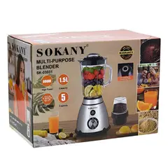 GENERICO - Licuadora De Vidrio 1.5l Motor 800w Tritura Hielo + Molino