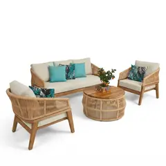 GENERICO - Sala Mandarina - 5 puestos Exterior Premium en Madera y Fibra Sintética