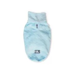 WAWAW - Saco M cuello alto cremallera azul claro manga sisa con sesgo licrado rosa