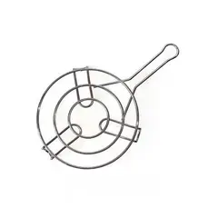 DECORIENTE - Base para Ollas Metálica 37 cm con Asa JA250436- Plateada