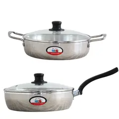 GENERICO - SARTEN 24CM + CAZUELA 24CM CON TAPA DE VIDRIO