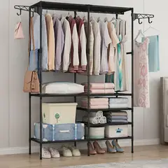007PLUS - Armario Organizador Perchero Multifuncional con Zapatero