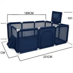 AMERICAN GENERICS - Corral de Juegos Rectangular Infantil con Aro de Baloncesto y Portería