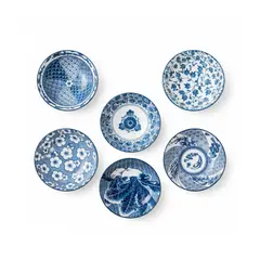 DECORIENTE - Set x6 Bowls Cerámica Kioto MT0821-175-AzulBlanco