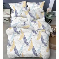 SIRENITAS - Juego de sabanas Cama King Blanco Hojas