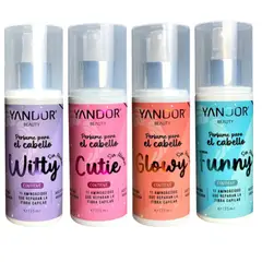 YANDOR - Kit de Cuatro Perfumes Para el Cabello. Con Keratina Hidrolizada, Aceite de Aguacate, 11 Aminoácidos y sin alcohol