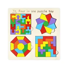 GENERICO - Rompecabezas Didáctico Figuras Geométricas 4 en 1