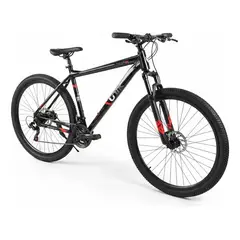 RUNBIKE - Bicicleta Montañera Ünik Aluminio Rin 27.5 Frenos Disco 24 Velocidades Negrorojo