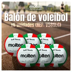 MOLTEN - SET X 6 Balones de Voleibol Soft Touch N°5