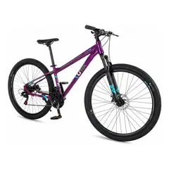 RUNBIKE - Bicicleta Aluminio Todo Terreno Suspension Mtb Rin 27.5 Unik Montaña 24 Vel Campo Ruta Ciudad Resistente Cambios Frenos Disco Cicla Deporte Ciclismo Uso Diario Morado