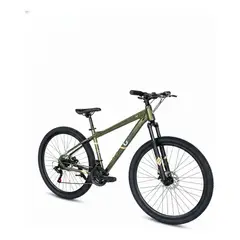 RUNBIKE - Bicicleta Aluminio Todo Terreno Suspension Mtb Rin 29 Unik Montaña 24 Vel Campo Ruta Ciudad Resistente Cambios Frenos Disco Cicla Deporte Ciclismo Uso Diario Verde Aceituna