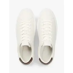TOMMY HILFIGER - Tenis beige de cuero con suela cupsole