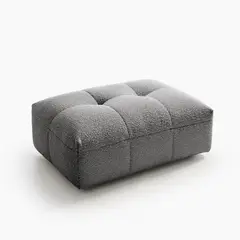 GENERICO - Puff moderno forma de cojin color gris tela ovejera