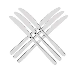 SKY - Set De 6 Cuchillos De Asado De Acero Inoxidable – Hoja Fina y Precisa, 23 cm, Pack x6