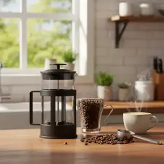 BUFFER FLASK - Cafetera Prensa 800ml Acero Inoxidable Con Vidrio Borosilicato Para Preparar Café o Té Fácilmente