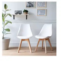 GENERICO - Silla De Comedor Moderna Con Patas De Madera Y Cojín